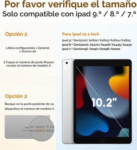 Vista 8 de BATYUE - Funda a prueba de golpes para iPad 9ª/8ª/7ª generación (10,2 pulgadas) - Azul marino A01-Azul marino