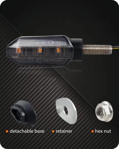 Vista 6 de 4 piezas de señales de giro universales para motocicleta, luces LED de señal de giro delanteras y traseras, intermitentes secuenciales ámbar