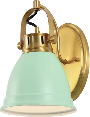 Vista 10 de JONATHAN Y Lámpara LED de tocador de 7 pulgadas, color verde menta/níquel, aplique de pared ajustable para espejo de baño, luz de cocina bohemia