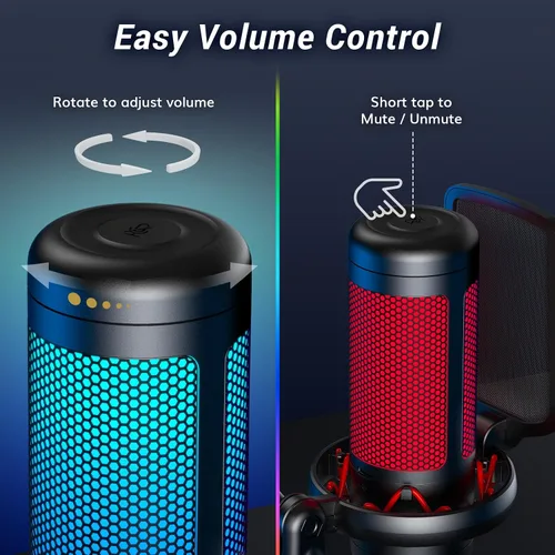Vista 5 de TONOR - Juego de micrófonos para juegos con brazo de brazo, micrófono de condensador vocal para creadores de contenido, micrófono USB para PC