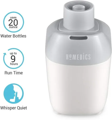 Vista 4 de Homedics Humidificador portátil ultrasónico – Humidificadores de aire pequeños para dormitorio, plantas, oficina, viajes – Humidificadores de niebla