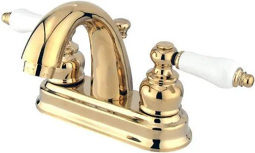Vista 5 de Kingston Brass GKB5618PL Restoration - Grifo de lavabo central de 4 pulgadas con ventana emergente, níquel cepillado
