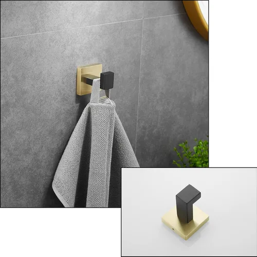 Vista 5 de Juego de accesorios de baño de 23.6 pulgadas, 2 ganchos para toallas, soporte para papel higiénico, soporte para toallas de mano, accesorios de baño