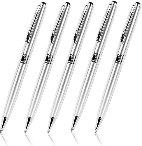 Vista 12 de Cambond Bolígrafos plateados – Bolígrafo giratorio de metal de tinta negra, punta media de 0.039 pulgadas para regalo, oficina, negocios, hombres