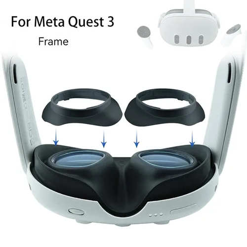 Vista 3 de 1 Set Glasses Spacer Compatible with Quest 3, VR Lens Protective Frames LDPE Anti-Scratch Ring with Storage Box Protect VR Headset Glasses for Quest