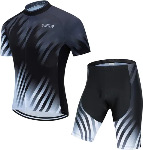 Vista 14 de Ciclismo Jerseys Sets Manga Corta Bicicleta Ropa Trajes Bicicletas Top Hombres MTB Jersey Transpirable Verano Verde Negro 1