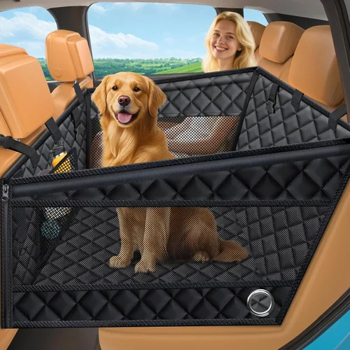 Vista 22 de URPOWER Funda de asiento para perro, hamaca 100% impermeable, 600D, resistente, a prueba de arañazos, antideslizante, duradera, suave