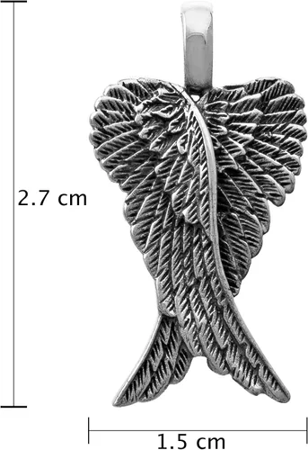 Vista 2 de WithLoveSilver - Colgante de plata de ley 925 con alas de ángel gemelas, Plata esterlina