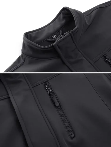 Vista 5 de TACVASEN Chaquetas tácticas para hombre, resistente al agua, softshell con forro polar, abrigo de entrenamiento para senderismo