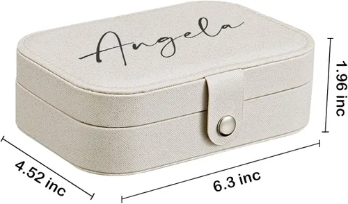 Vista 4 de Organizador de joyas de viaje personalizado, caja de joyería, soporte de anillo para joyas, accesorios de viaje para mujeres, organizador de joyas