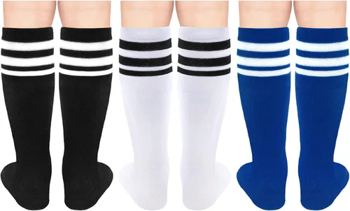 Vista 5 de Olreco Calcetines de fútbol para niños pequeños, calcetines de fútbol para niños y niñas, calcetines de fútbol para jóvenes, calcetines altos hasta