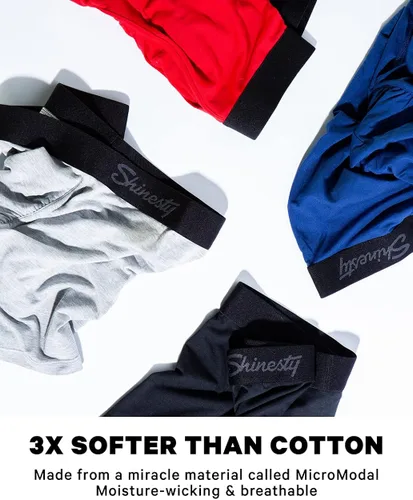 Vista 3 de Shinesty Paquete de 3 calzoncillos tipo bóxer para hombre con mosca ropa interior tipo hamaca para hombre paquete de 3