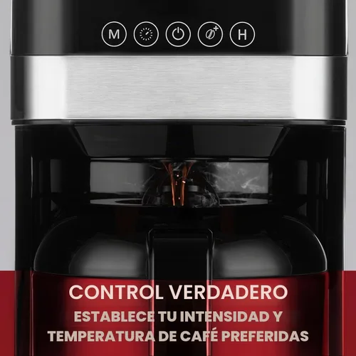 Vista 3 de Melitta Aroma Tocco - Cafetera térmica de goteo, 8 tazas, programable con apagado automático, pausa y servicio, jarra de acero inoxidable con 5