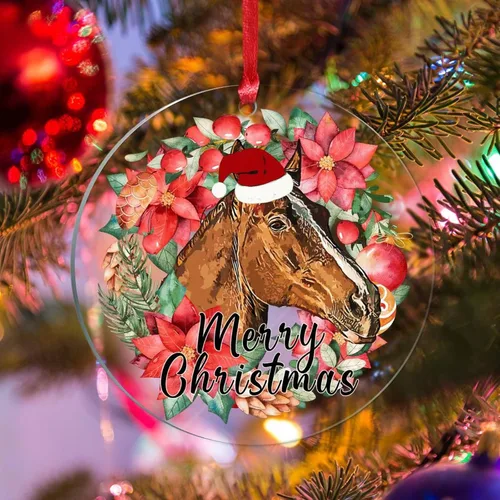 Vista 15 de Corona de Navidad, adorno colgante de árbol de Navidad, sombrero de Feliz Navidad, decoración de árbol de Navidad, adornos de Navidad acrílicos