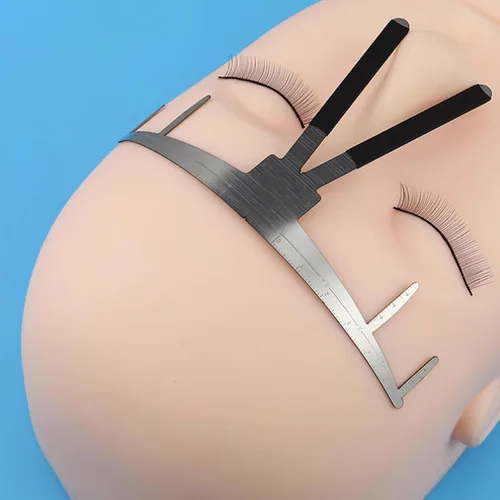 Vista 8 de Regla de cejas, Herramienta de medición de cejas, Mapeo de cejas de posicionamiento de 3 puntos, Herramientas de cejas para dar forma a la regla