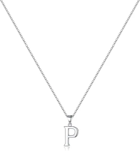 Vista 19 de Turandoss S925 Sterling Silver Initial Necklaces for Women, Dainty Hypoallergenic Letter Initial Pendant S925 Sterling Silver initial Necklace for