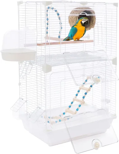 Vista 24 de Jaula de pájaro de metal,Jaulas grandes para periquitos para loro,Cockatiel Estilo-11