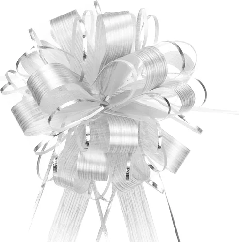Vista 26 de MECCANIXITY 20 lazos grandes de organza de 7 pulgadas para envolver regalos, cintas de organza color negro para cestas de boda, regalos de fiesta