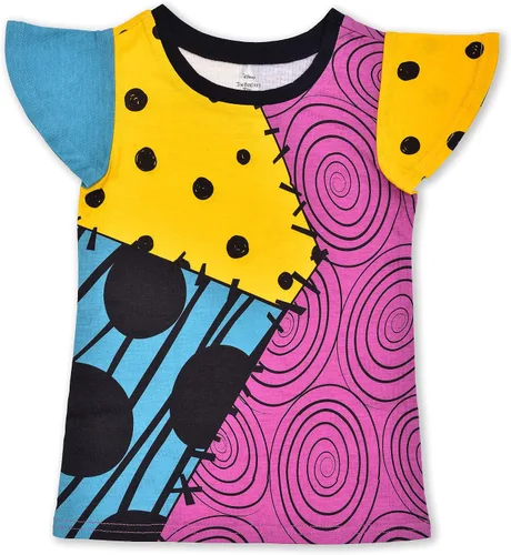 Vista 6 de Disney Nightmare Before Christmas - Camiseta para niñas pequeñas, paquete de 3 unidades, para niños pequeños y grandes, color negrolilamulticolor