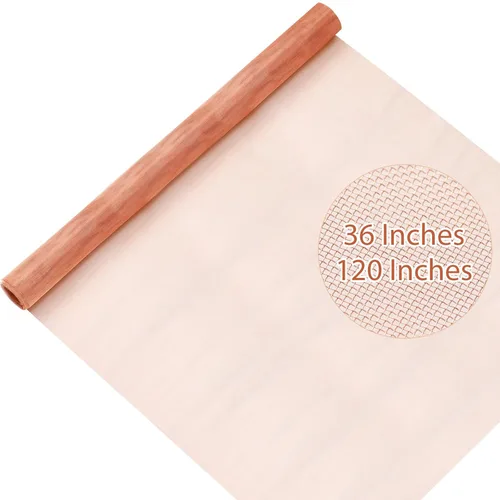 Vista 9 de Therwen Pantalla de Malla de Cobre de 12 Pulgadas x 10 Pies, Cobre 99.9% Puro, Rollo de Tela Metálica de Malla 40 para Conexión a Tierra, Pantalla