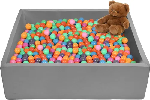 Vista 14 de TRENDBOX Pozo de pelotas de espuma viscoelástica de 35.4 x 35.4 x 13.8 pulgadas, equipo suave para piscina para niños pequeños, color negro