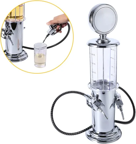 Vista 4 de Tyenaza Dispensador de licor de boquilla de bomba de gas de doble pistola de metal para cerveza, vino, refrescos y bebidas