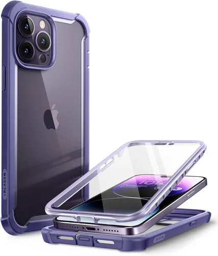 Vista 10 de i-Blason Ares - Funda para iPhone 14 Pro Max de 6.7 pulgadas (2022), funda transparente resistente de cuerpo completo con protector de pantalla