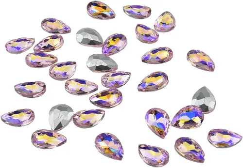 Vista 9 de Hahiyo Base de garras de diamantes de imitación para coser, vidrio transparente, formas mixtas, gemas de cristal, ajuste de puntas traseras