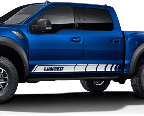 Vista 9 de Adhesivos Offroad Stripe Kit Limited Graphics Rocker Panel Calcomanías compatibles con Ford F150 2015-Presente (negro brillante)