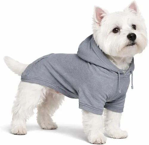 Vista 24 de Lovelonglong Sudadera básica con capucha para perros, 100% algodón, se adapta a perros pequeños, medianos y grandes, color negro, XS