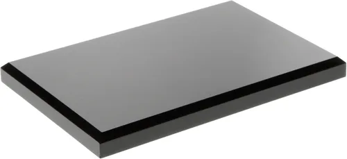 Vista 6 de Plymor Base de exhibición biselada rectangular de acrílico negro, 4" W x 2" D x 0.5" H