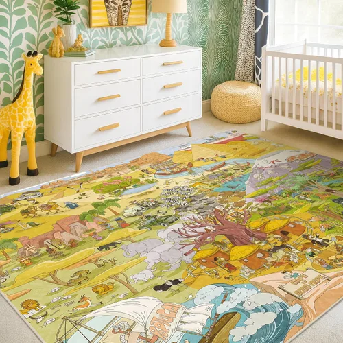 Vista 32 de Alfombra preescolar del alfabeto de 3 x 5 para niños pequeños, alfombra de juego ABC suave para el aprendizaje del bebé, alfombra educativa