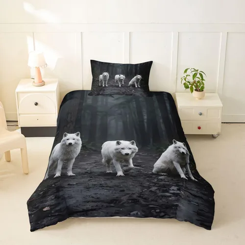 Vista 19 de Lindo juego de ropa de cama con dinosaurios, juego de funda de edredón con dibujos animados de cactus, funda de edredón decorativa, funda de edredón