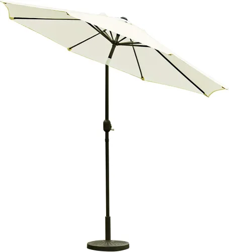 Vista 2 de Sunnyglade Sombrilla de patio de 9 pies para exteriores con 8 varillas resistentes (beige)