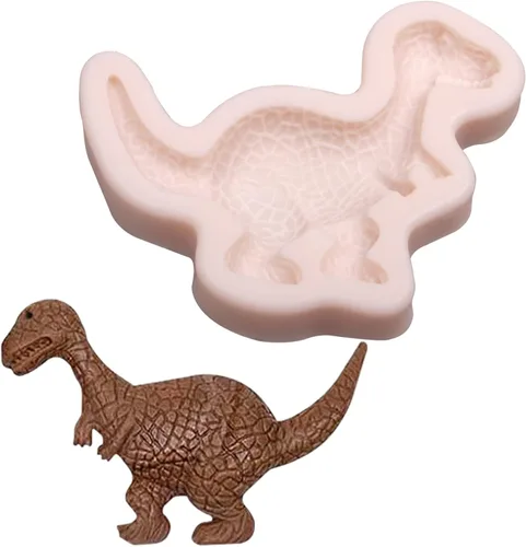 Vista 7 de Moldes de silicona para fondant de chocolate de dinosaurio, 4 piezas, hojas tropicales de dinosaurio, hojas de Monstera, molde de silicona