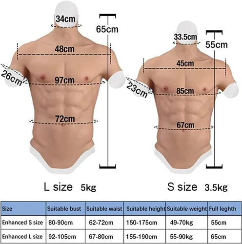 Vista 5 de Traje muscular de silicona de tamaño medio y grande de silicona