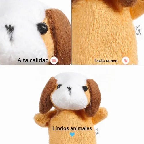 Vista 3 de acekid suave felpa Animal Finger Puppets Set terciopelo estilo Animal, 10 piezas