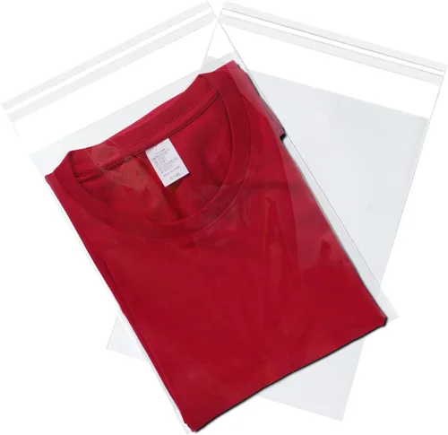Vista 2 de 100 bolsas de plástico de celofán con cierre automático transparente para camisas de 9 x 12 pulgadas
