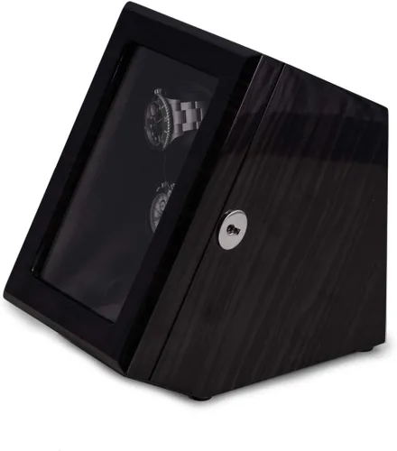 Vista 2 de Bey-Berk Enrollador de 2 relojes de madera de fresno y estuche de almacenamiento para 2 relojes