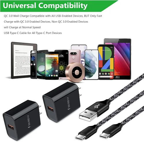Vista 5 de Cargador rápido tipo C para Moto G Pure/G Stylus 5G 2024/G 5G 2022/G Power 2025 2024/G Play 2026/2024/2023/One 5G Ace/G Fast/G8/G7 Play, adaptador
