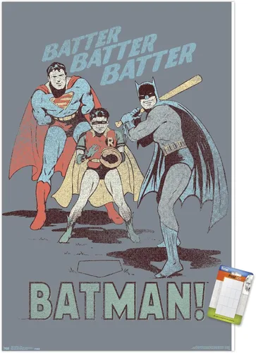 Vista 11 de Trends International DC Comics - Póster de Batman - Robin - Superman - Batter Wall Poster, 14.725 x 22.375 pulgadas, versión enmarcada de madera