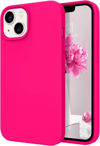 Vista 13 de DOMAVER Funda para iPhone 13, funda de teléfono para iPhone 13, silicona líquida, gel suave, forro de microfibra, funda protectora a prueba de Azul