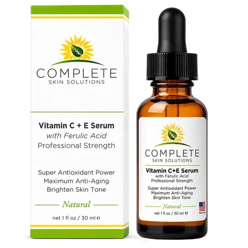 Vista 2 de Suero natural de vitamina C E con ácido ferúlico, 1 oz Ácido hialurónico