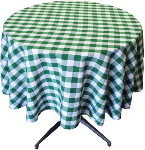 Vista 10 de KS Linens - Mantel redondo a cuadros de 30 pulgadas, varios colores disponibles (Apple G y blanco)