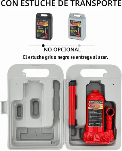 Vista 4 de Gato de botella de doble pistón de 3 toneladas, rango de elevación de 6-1/2" a 16-1/2", gato hidráulico de botella portátil con estuche