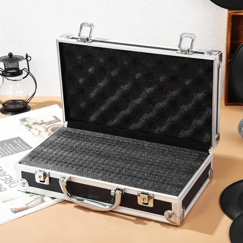 Vista 9 de DOITOOL Caja de herramientas portátil de aleación de aluminio con cerradura Estuche de almacenamiento multifuncional para herramientas e
