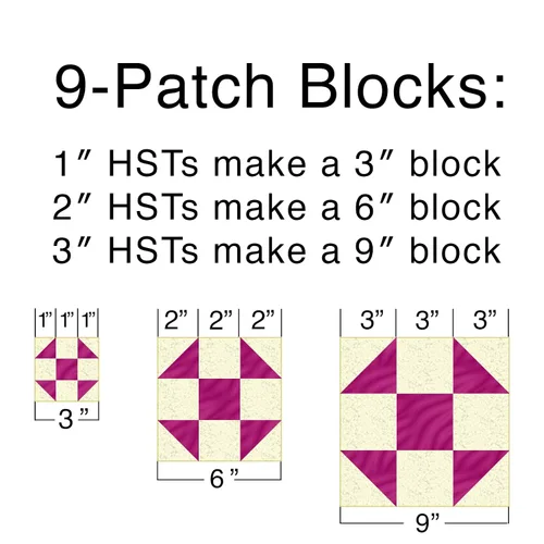 Vista 7 de guidelines4quilting costura allowance además para la mitad Square triángulos, 30,5 cm)