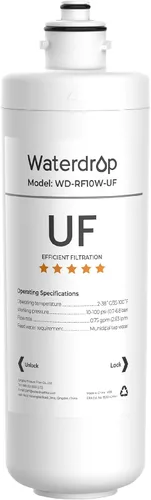 Vista 11 de Cartucho de filtro de repuesto Waterdrop RF10-UF de 0.01 micras para filtro de agua para bajo fregadero 10UA/10UA-UF/10UB/10UB-UF, reduce plomo
