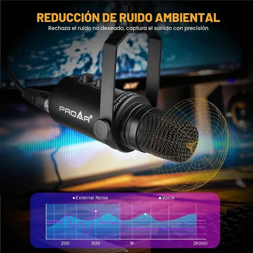 Vista 5 de Micrófono dinámico USB/XLR para juegos, podcasting y transmisión USB/XLR dual-use microphone for gaming, podcasting and streaming. USB enables
