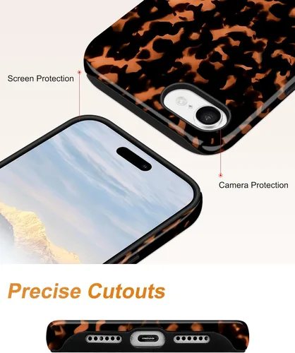 Vista 578 de Jusy Funda compatible con MagSafe con estampado de caparazón de tortuga marrón para iPhone 7/8/SE, cubierta protectora de TPU suave magnética